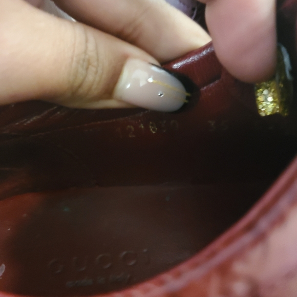 Gucci Guccissima Leather Velcro Sneakers Burgundy EU 35 Made in Italy Margaux - Picture 5 of 13